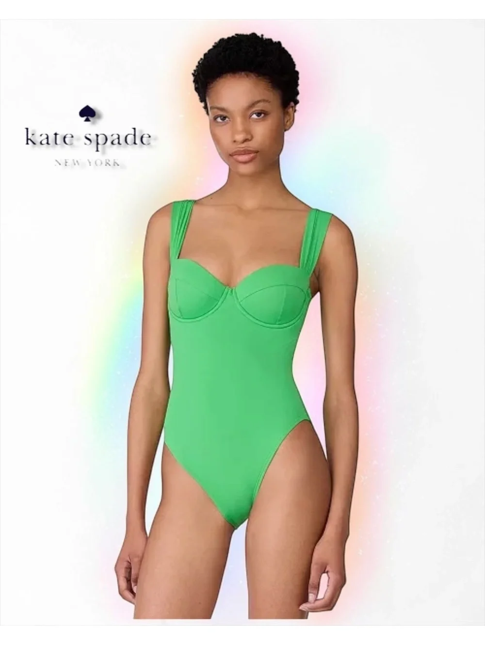Kate Spade Sweetheart Underwire Cutout One-Piece Swimsuit Medium